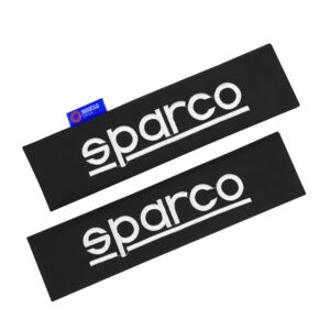 SPARCO - Protector  de cinturón de carro - dos piezas - Negro