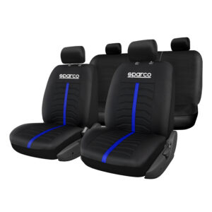 SPARCO - Forro de asiento para carro - juego de 3 piezas - azul/negro