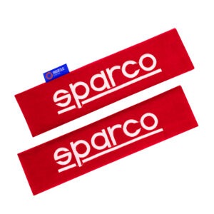 SPARCO - Protector  de cinturón de carro - dos piezas - Rojo