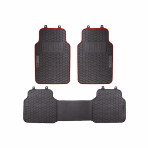 SPARCO - Alfombra para Carros ROJO/NEGRO – Set Universal de 3 Piezas